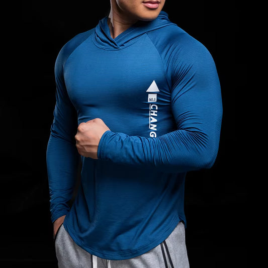Hooded compression gym wear designed for comfort and performance during workouts