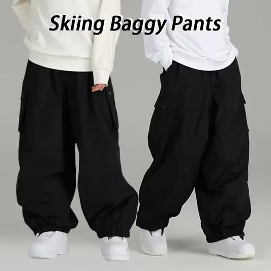 Men Skiing Baggy Pants Warm Casual Loose Skying Ski Sports Trousers Winter Outdoor Waterproof Snow Snowboard Pants Ski Clothes