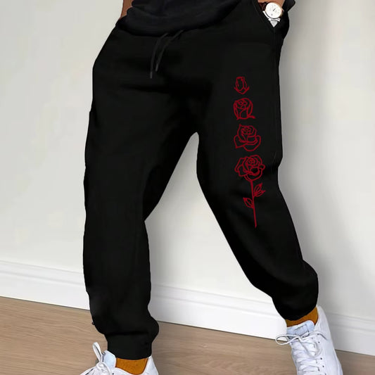 Fashion Men Printing Clothing Trousers Drawstring Casual Pants Sweatpants Autumn and Winter Jogging Sports Fitness Pants