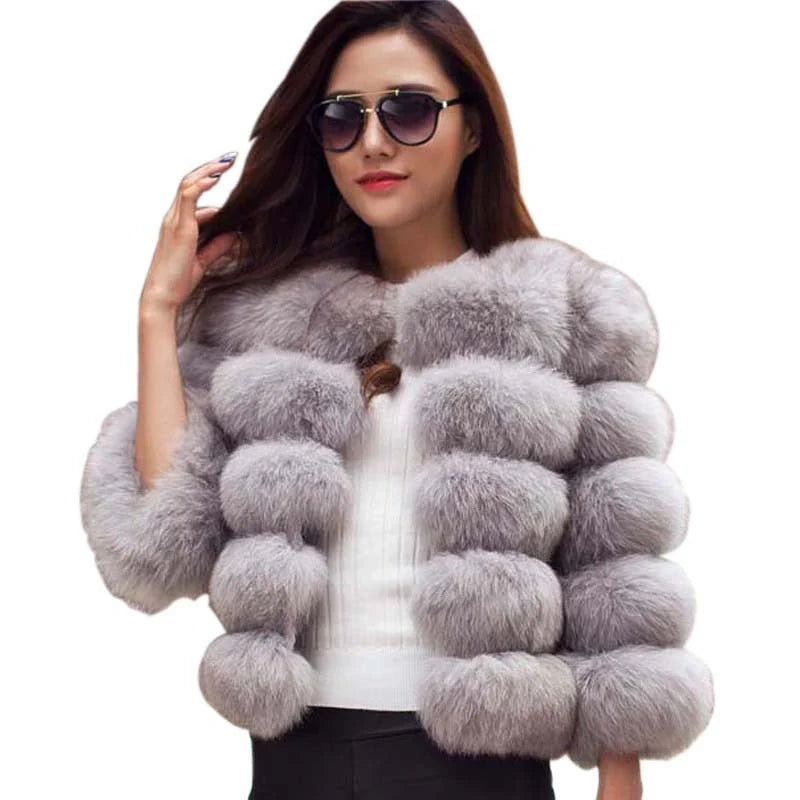 Mink Faux Fur Women Winter Jacket