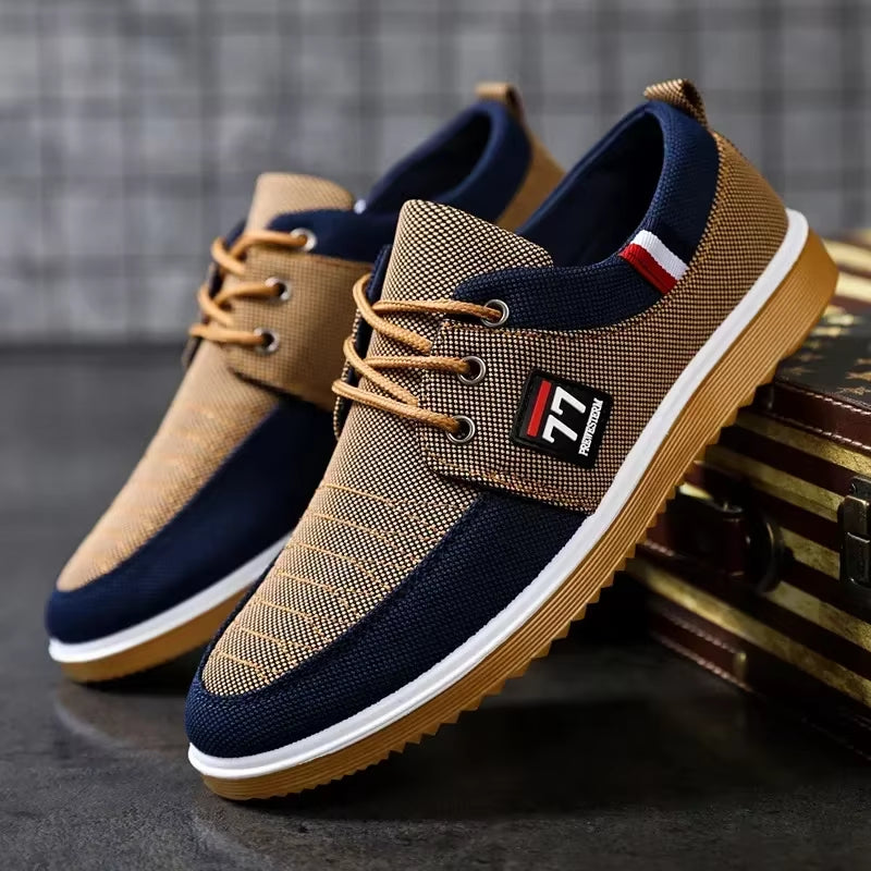 Sneakers Shoes for Men Canvas Shoes Breathable Beef Tendon Bottom Casual Vulcanized Shoes Work Footwear Tenis Masculino