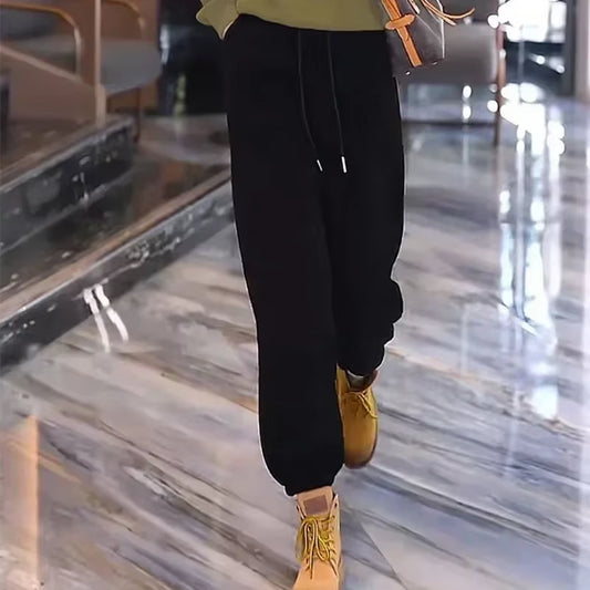 Winter Thickened and Padded Corduroy Pants Women 2023 New Women'S Loose Bunched Feet Harlan Pants Women