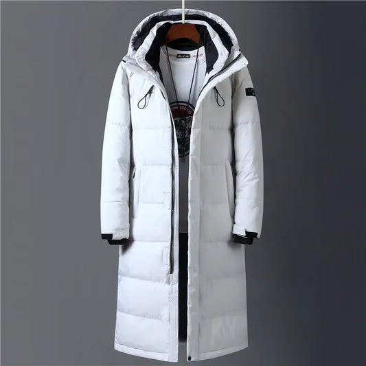 Winter 90% White Duck down Jacket Men Hooded Fashion High Quality Winter Coat Men Long Thicken Warm down Coat Black Parkas