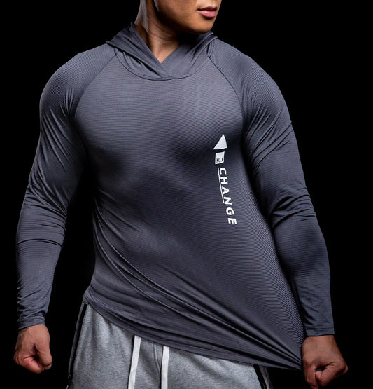 Hooded compression gym wear designed for comfort and performance during workouts