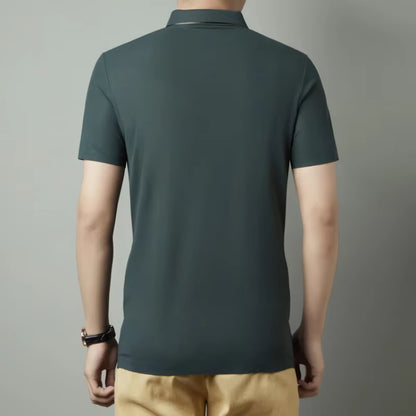 Men'S New Polo Shirt Seamless Premium Luxury Cool Fabric Business Casual Golf Slim Fit Blouse Collar T-Shirt