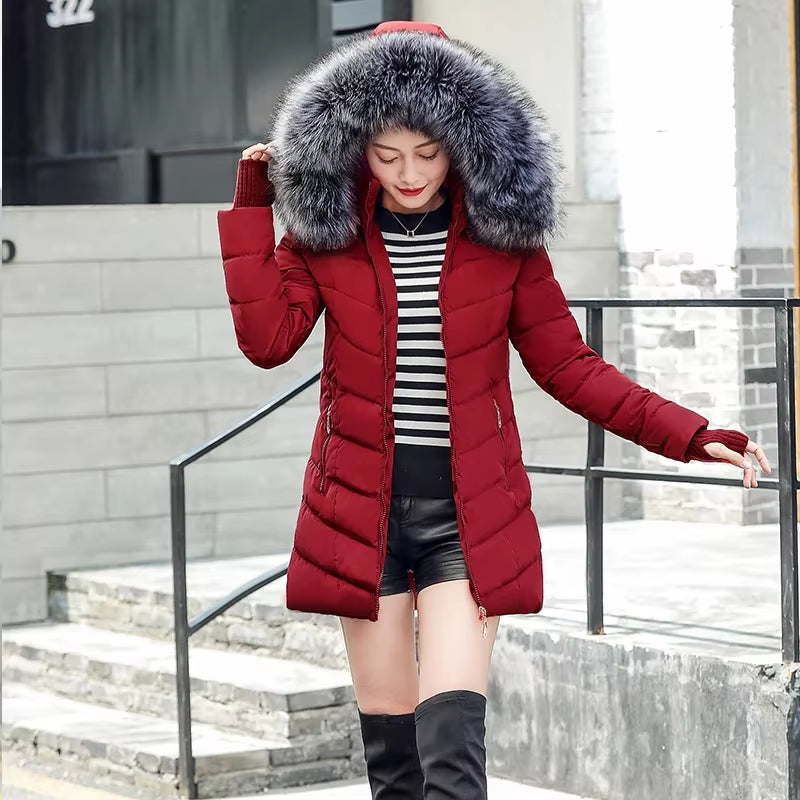 2025 New Arrival Fashion Slim Women Winter Jacket Cotton Padded Warm Thicken Ladies Coat Long Coats Parka Womens Jackets
