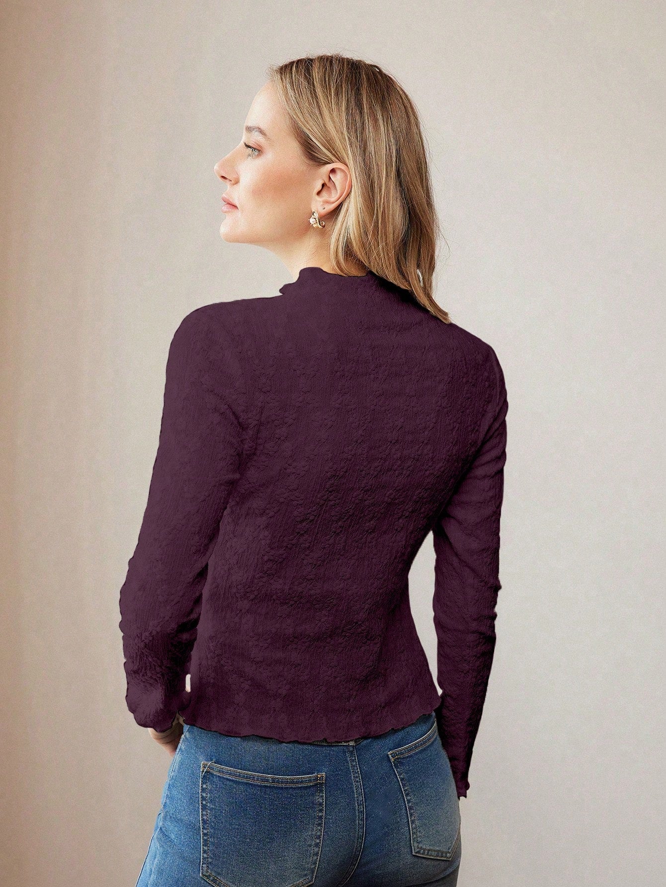 MOTF PREMIUM TEXTURED LETTUCE TRIM T-SHIRT