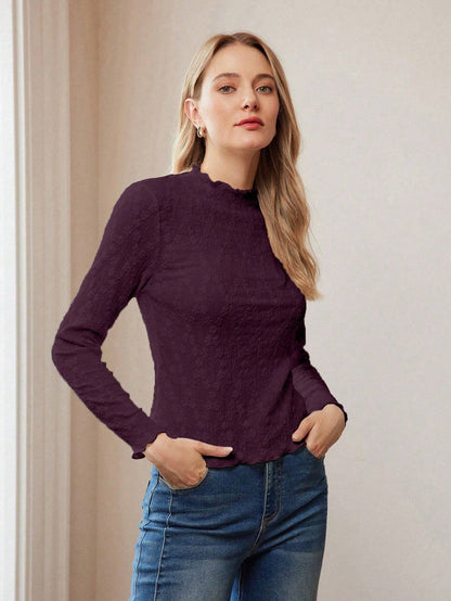 MOTF PREMIUM TEXTURED LETTUCE TRIM T-SHIRT