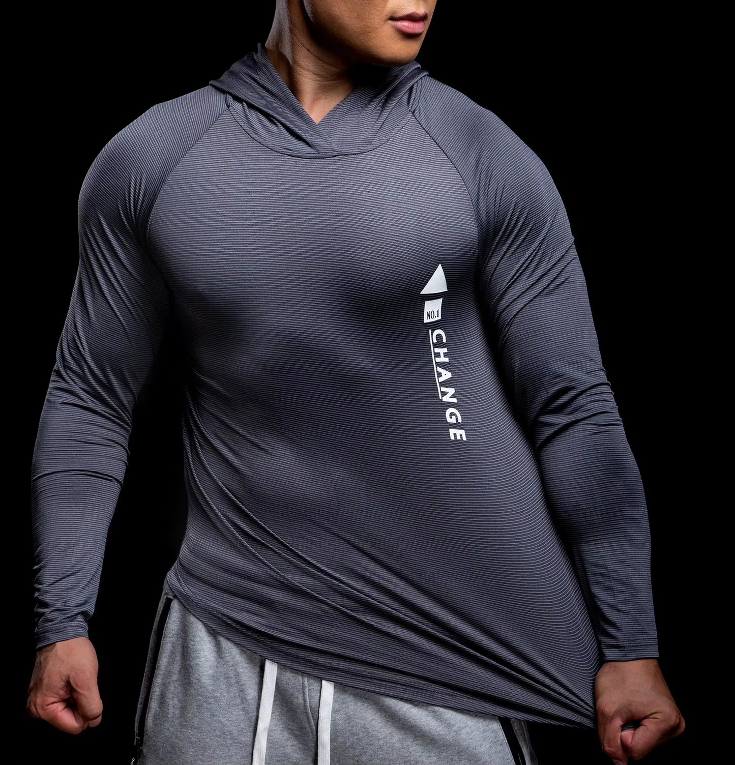 Hooded compression gym wear designed for comfort and performance during workouts