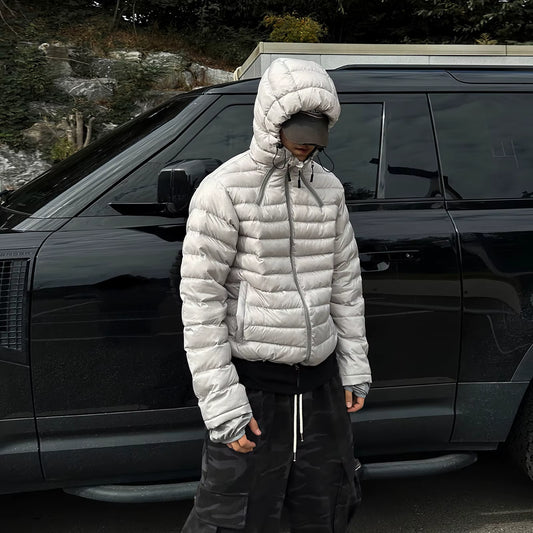 Chic Ey Hooded Cotton Jaet Men'S Winter Warm Casual Sle Bread Coat Thiened Youth Faion Korean Version Zipper Closure