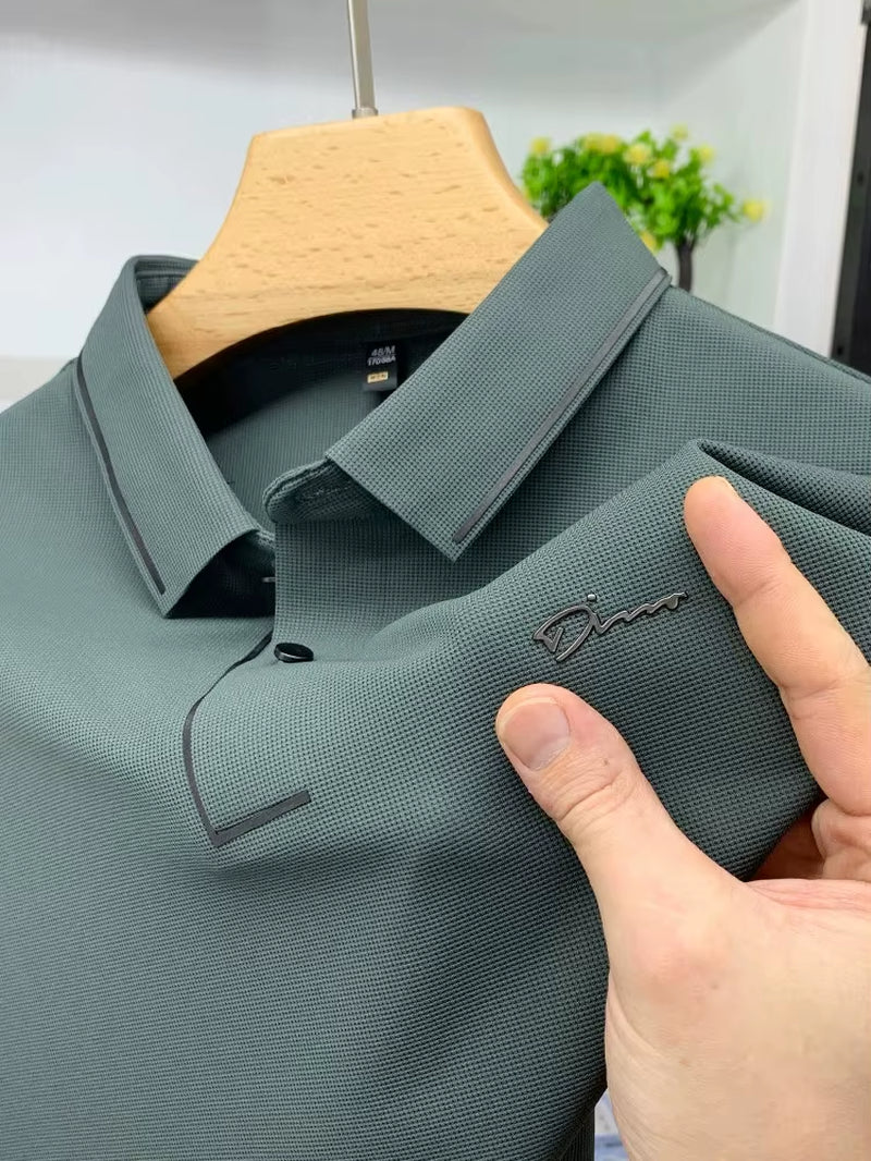 Premium Ice Silk Breathable POLO Shirt Men'S Short Sleeve T-Shirt Summer Fashion Brand Embroidery Paul Shirt Men'S Luxury Top