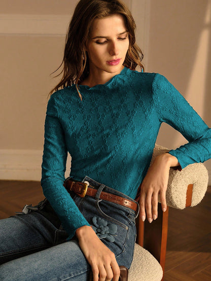 MOTF PREMIUM TEXTURED LETTUCE TRIM T-SHIRT