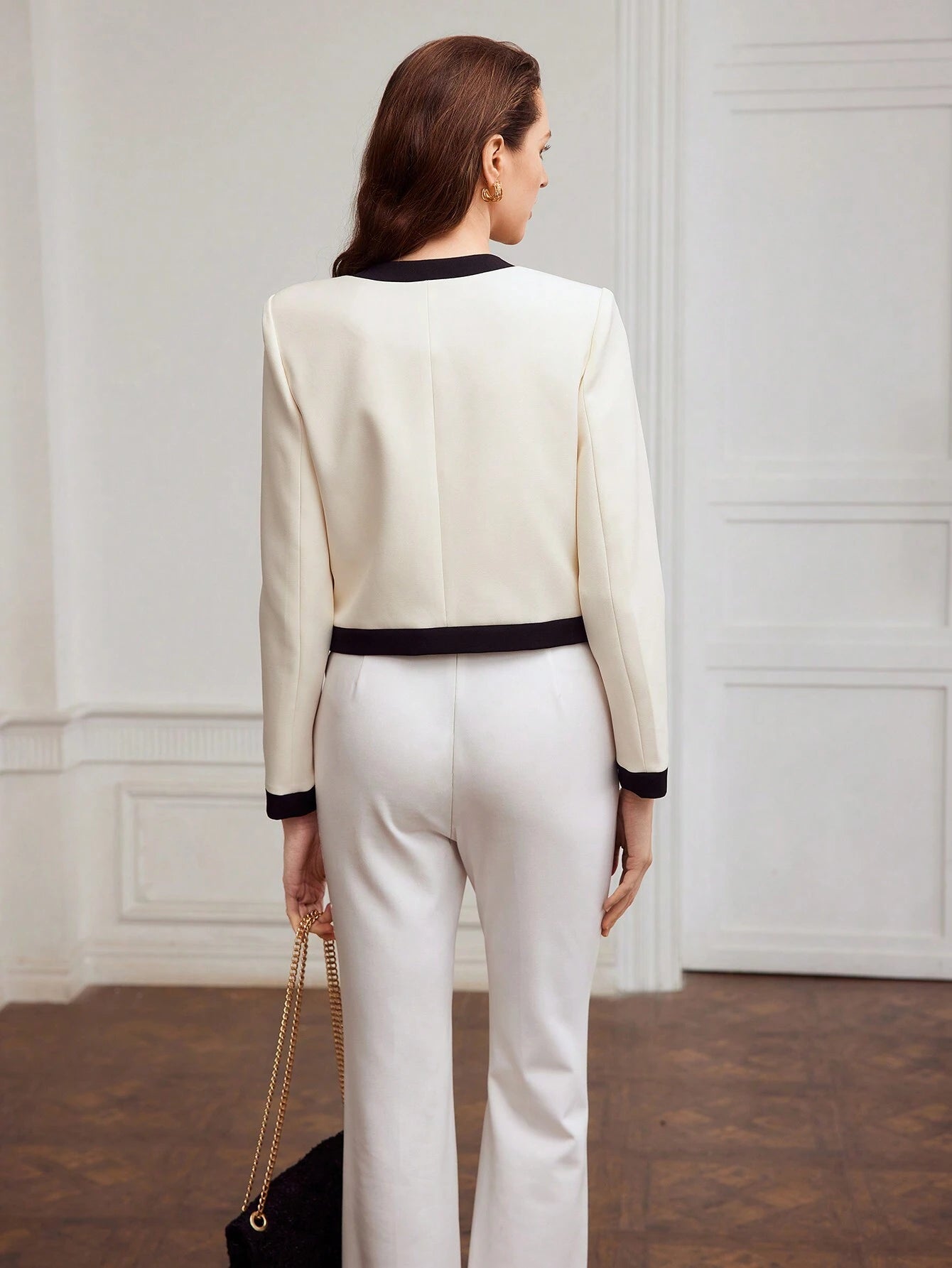 MOTF PREMIUM CONTRAST TRIM PATCH POCKET JACKET