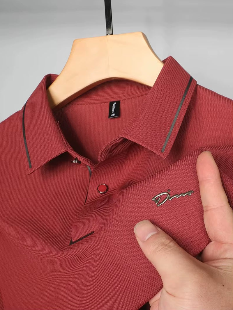 Premium Ice Silk Breathable POLO Shirt Men'S Short Sleeve T-Shirt Summer Fashion Brand Embroidery Paul Shirt Men'S Luxury Top