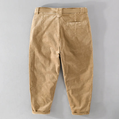 Designer New Thick Corduroy Cotton Pants Men Brand Trend Retro Stright with Belt Trousers 29-36 Pantalones Hombre Drop Shipping