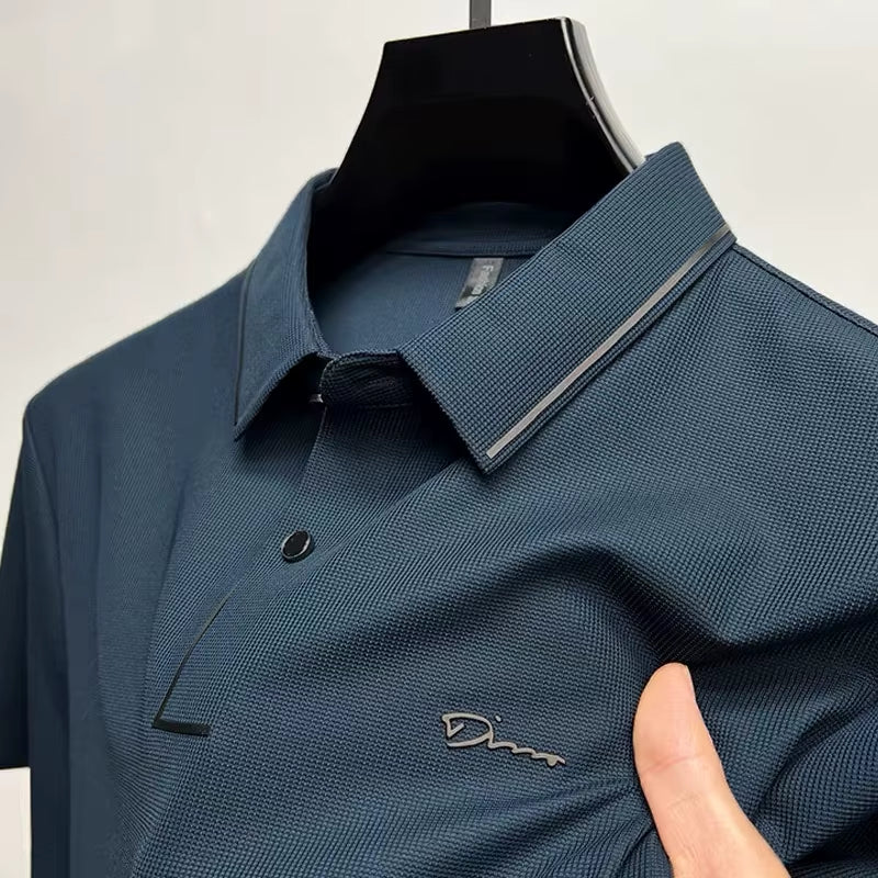 Premium Ice Silk Breathable POLO Shirt Men'S Short Sleeve T-Shirt Summer Fashion Brand Embroidery Paul Shirt Men'S Luxury Top